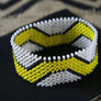 Art# K194 3.5+ inch. Original Kayapo Traditional Peyote stitch Beaded Bracelet from Brazil.