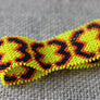 Art# K195 3.5 inch. Original Kayapo Traditional Peyote stitch Beaded Bracelet from Brazil.