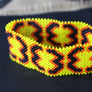 Art# K195 3.5 inch. Original Kayapo Traditional Peyote stitch Beaded Bracelet from Brazil.
