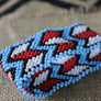 Art# K197 3.5+ inch. Original Kayapo Traditional Peyote stitch Beaded Bracelet from Brazil.