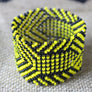 Art# K198 3+ inch. Original Kayapo Traditional Peyote stitch Beaded Bracelet from Brazil.