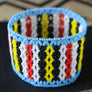 Art# K199 4+ inch. Original Kayapo Traditional Peyote stitch Beaded Bracelet from Brazil.