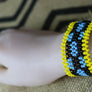 Art# K200 4 inch. Original Kayapo Traditional Peyote stitch Beaded Bracelet from Brazil.