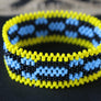 Art# K200 4 inch. Original Kayapo Traditional Peyote stitch Beaded Bracelet from Brazil.