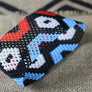 Art# K204 4.5 inch. Original Kayapo Traditional Peyote stitch Beaded Bracelet from Brazil.
