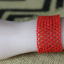 Art# K207 3+ inch. Original Kayapo Traditional Peyote stitch Beaded Bracelet from Brazil.