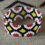 Art# K209 4+ inch. Original Kayapo Traditional Peyote stitch Beaded Bracelet from Brazil.
