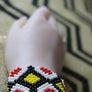 Art# K209 4+ inch. Original Kayapo Traditional Peyote stitch Beaded Bracelet from Brazil.
