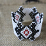 Art# K211 3 inch. Original Kayapo Traditional Peyote stitch Beaded Bracelet from Brazil.