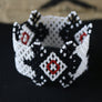 Art# K211 3 inch. Original Kayapo Traditional Peyote stitch Beaded Bracelet from Brazil.