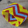 Art# K212 3.5+ inch. Original Kayapo Traditional Peyote stitch Beaded Bracelet from Brazil.