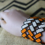 Art# K215 3 inch. Original Kayapo Traditional Peyote stitch Beaded Bracelet from Brazil.
