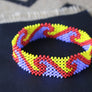 Art# K211 4+ inch. Original Kayapo Traditional Peyote stitch Beaded Bracelet from Brazil.