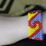 Art# K211 4+ inch. Original Kayapo Traditional Peyote stitch Beaded Bracelet from Brazil.