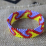 Art# K211 4+ inch. Original Kayapo Traditional Peyote stitch Beaded Bracelet from Brazil.