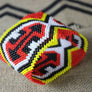 Art# K223 4+ inch. Original Kayapo Traditional Peyote stitch Beaded Bracelet from Brazil.