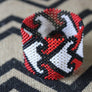 Art# K224 3.5+ inch. Original Kayapo Traditional Peyote stitch Beaded Bracelet from Brazil.