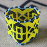 Art# K226 3+ inch. Original Kayapo Traditional Peyote stitch Beaded Bracelet from Brazil.