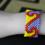 Art# K233 4+ inch. Original Kayapo Traditional Peyote stitch Beaded Bracelet from Brazil.