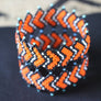 Art# K234 3+ inch. Original Kayapo Traditional Peyote stitch Beaded Bracelet from Brazil.