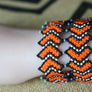 Art# K234 3+ inch. Original Kayapo Traditional Peyote stitch Beaded Bracelet from Brazil.