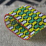 Art# K240 3+ inch. Original Kayapo Traditional Peyote stitch Beaded Bracelet from Brazil.