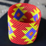 Art# K241 3.5+ inch. Original Kayapo Traditional Peyote stitch Beaded Bracelet from Brazil.