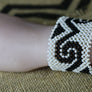 Art# K242 3+ inch. Original Kayapo Traditional Peyote stitch Beaded Bracelet from Brazil.