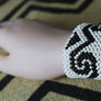 Art# K242 3+ inch. Original Kayapo Traditional Peyote stitch Beaded Bracelet from Brazil.