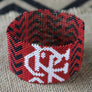 Art# K246 3.5+ inch. Original Kayapo Traditional Peyote stitch Beaded Bracelet from Brazil.