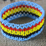 Art# K248 3.5 inch. Original Kayapo Traditional Peyote stitch Beaded Bracelet from Brazil.