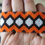 Art# K258 3.5 inch. Original Kayapo Traditional Peyote stitch Beaded Bracelet from Brazil.