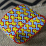 Art# K259 4 inch. Original Kayapo Traditional Peyote stitch Beaded Bracelet from Brazil.
