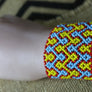 Art# K259 4 inch. Original Kayapo Traditional Peyote stitch Beaded Bracelet from Brazil.