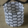Art# K264 3.5+ inch. Original Kayapo Traditional Peyote stitch Beaded Bracelet from Brazil.