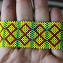 Art# K265 3+ inch. Original Kayapo Traditional Peyote stitch Beaded Bracelet from Brazil.