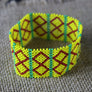 Art# K265 3+ inch. Original Kayapo Traditional Peyote stitch Beaded Bracelet from Brazil.