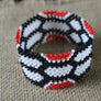 Art# K266 3.5+ inch. Original Kayapo Traditional Peyote stitch Beaded Bracelet from Brazil.