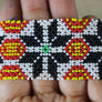 Art# K273 3+ inch. Original Kayapo Traditional Peyote stitch Beaded Bracelet from Brazil.