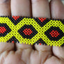 Art# K274 3+ inch. Original Kayapo Traditional Peyote stitch Beaded Bracelet from Brazil.