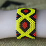 Art# K274 3+ inch. Original Kayapo Traditional Peyote stitch Beaded Bracelet from Brazil.