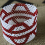 Art# K275 3+ inch. Original Kayapo Traditional Peyote stitch Beaded Bracelet from Brazil.