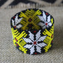 Art# K280 3+ inch. Original Kayapo Traditional Peyote stitch Beaded Bracelet from Brazil.