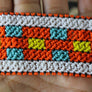 Art# K282 4 inch. Original Kayapo Traditional Peyote stitch Beaded Bracelet from Brazil.
