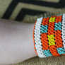 Art# K282 4 inch. Original Kayapo Traditional Peyote stitch Beaded Bracelet from Brazil.