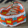Art# K282 4 inch. Original Kayapo Traditional Peyote stitch Beaded Bracelet from Brazil.