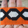 Art# K289 3+ inch. Original Kayapo Traditional Peyote stitch Beaded Bracelet from Brazil.