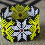 Art# K290 3+ inch. Original Kayapo Traditional Peyote stitch Beaded Bracelet from Brazil.