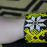 Art# K290 3+ inch. Original Kayapo Traditional Peyote stitch Beaded Bracelet from Brazil.