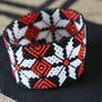 Art# K291 3.5+ inch. Original Kayapo Traditional Peyote stitch Beaded Bracelet from Brazil.
